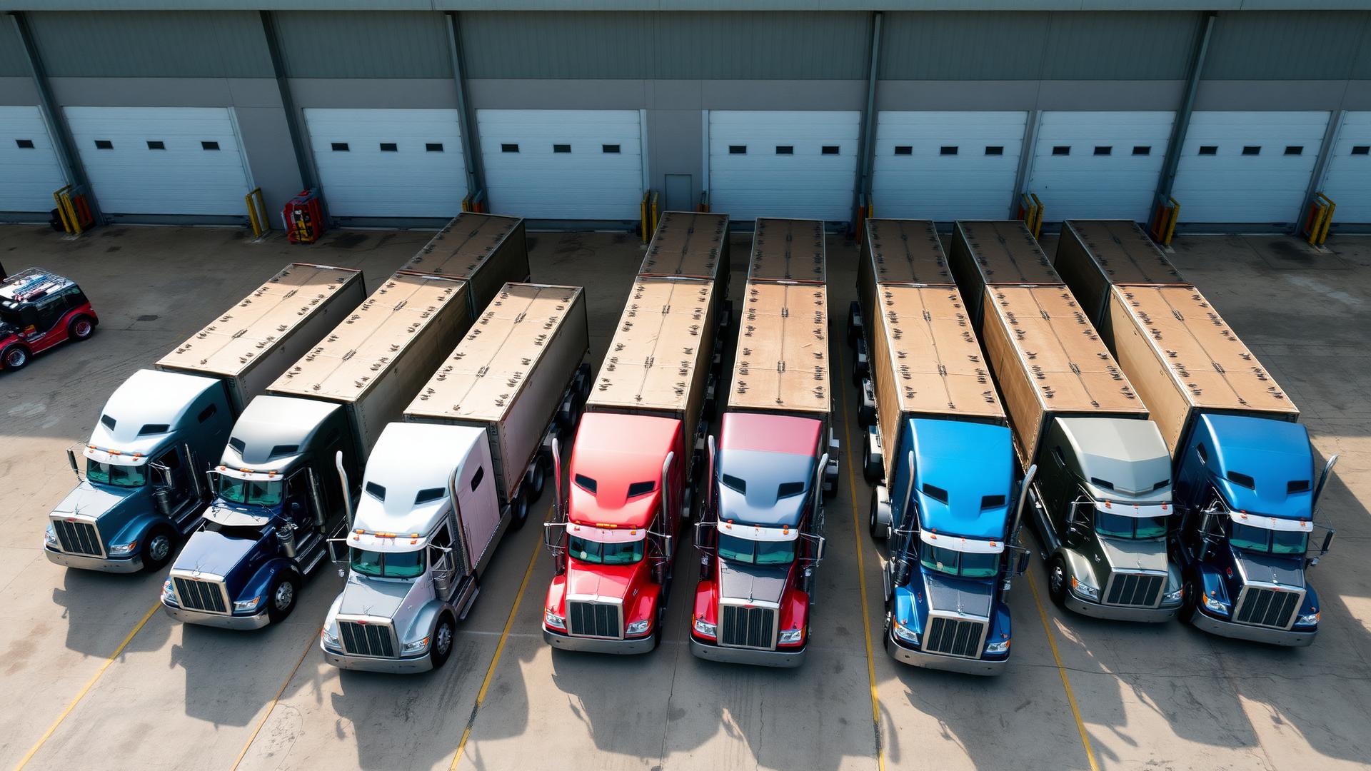 Fleet of Marrero Trucking flatbeds