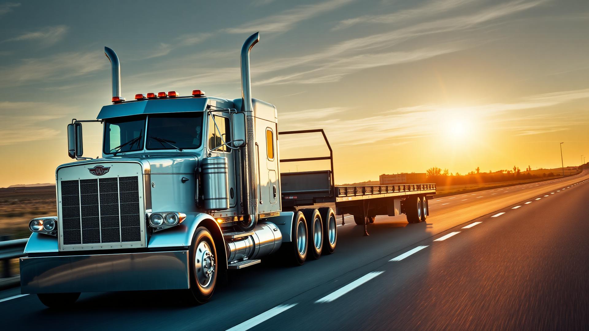 Marrero Trucking flatbed on the highway